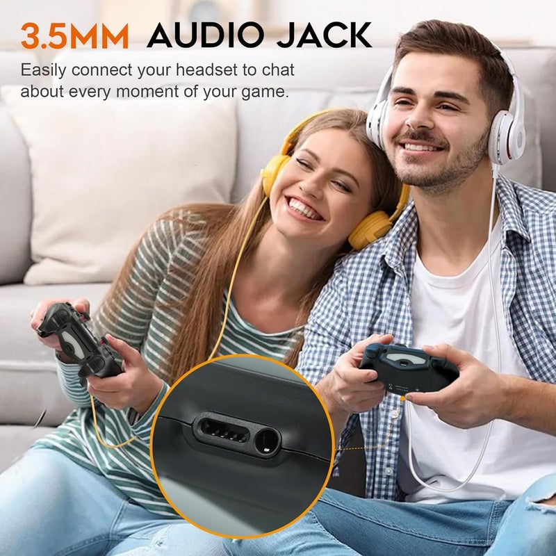 CNH 2 Pack Wireless Controller for PS4，Compatible with PS4/Slim/Pro/PC，Double Shock 6-Axis Motion Sensor，Built-in Speaker & Headphone Jack - Image 5